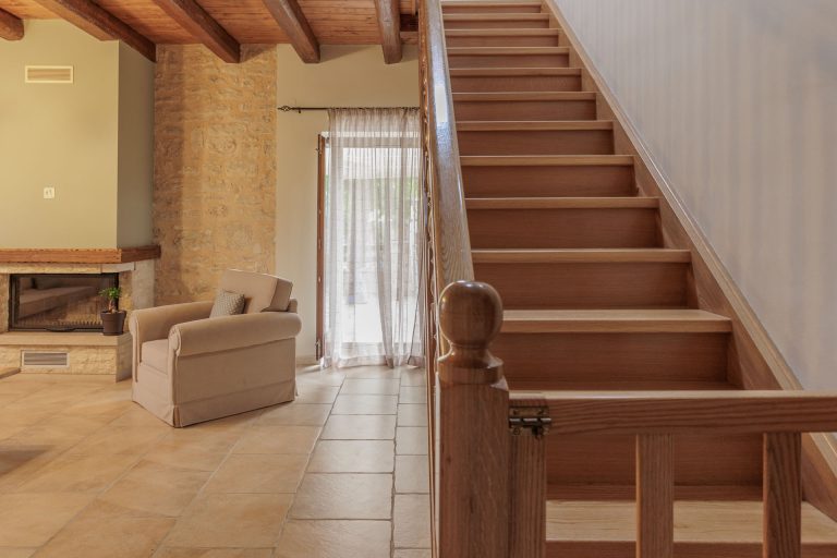 Villa Oros Corfu living room ground floor staircase