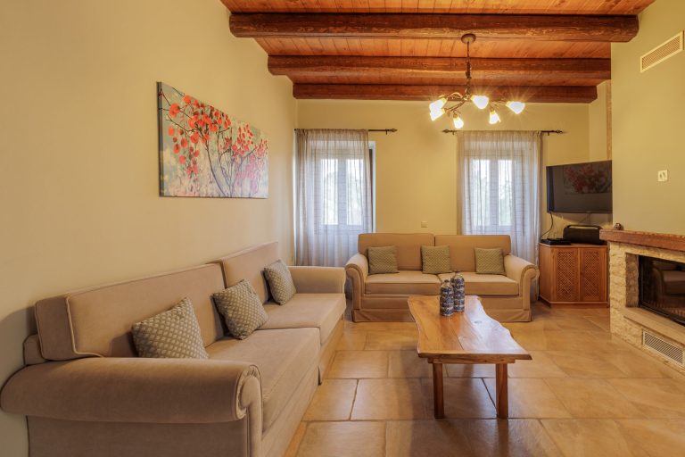 Villa Oros Corfu spacious living room ground floor