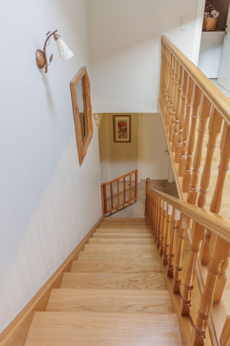 Villa Oros Corfu wooden staircase